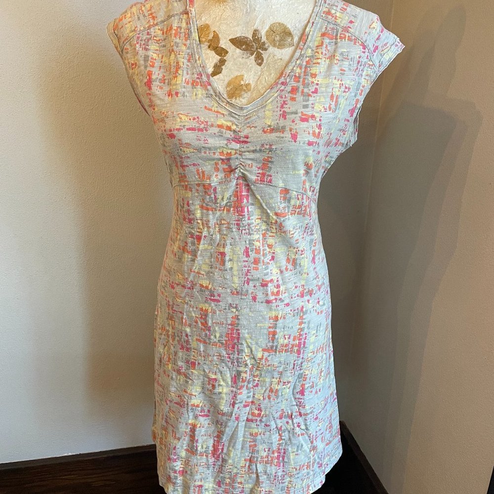 Gray and Multi-Colored Cotton Dress